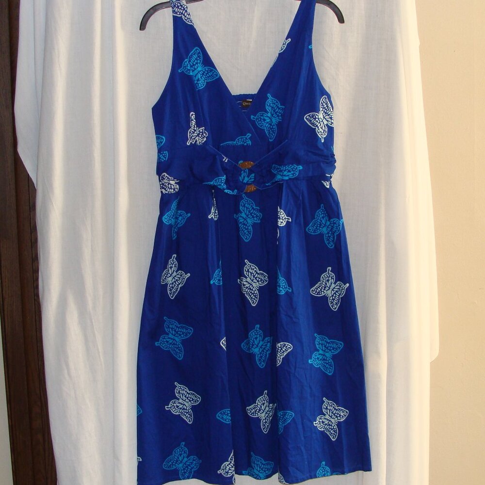 Blue BATIK BUTTERFLY Sundress Sz LARGE by CARIBELLE BATIK